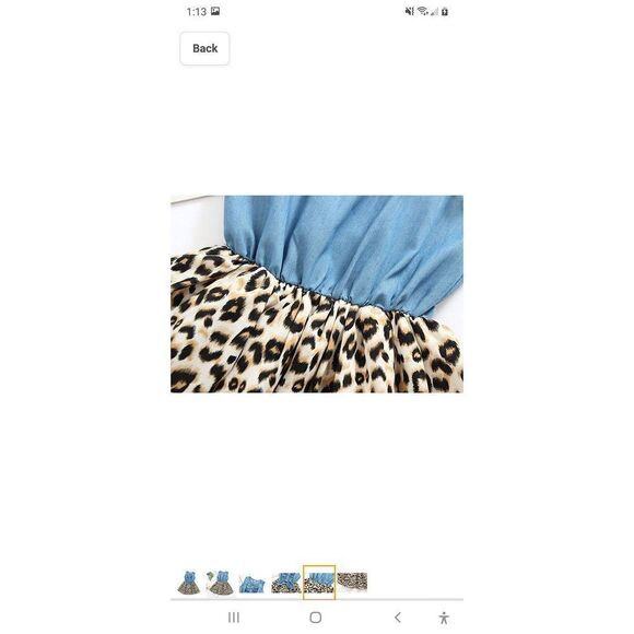 New Sz 90 (2T) MingAo Denim Cheetah Leopard Animal Print Dress Elastic Waist - Picture 7 of 11